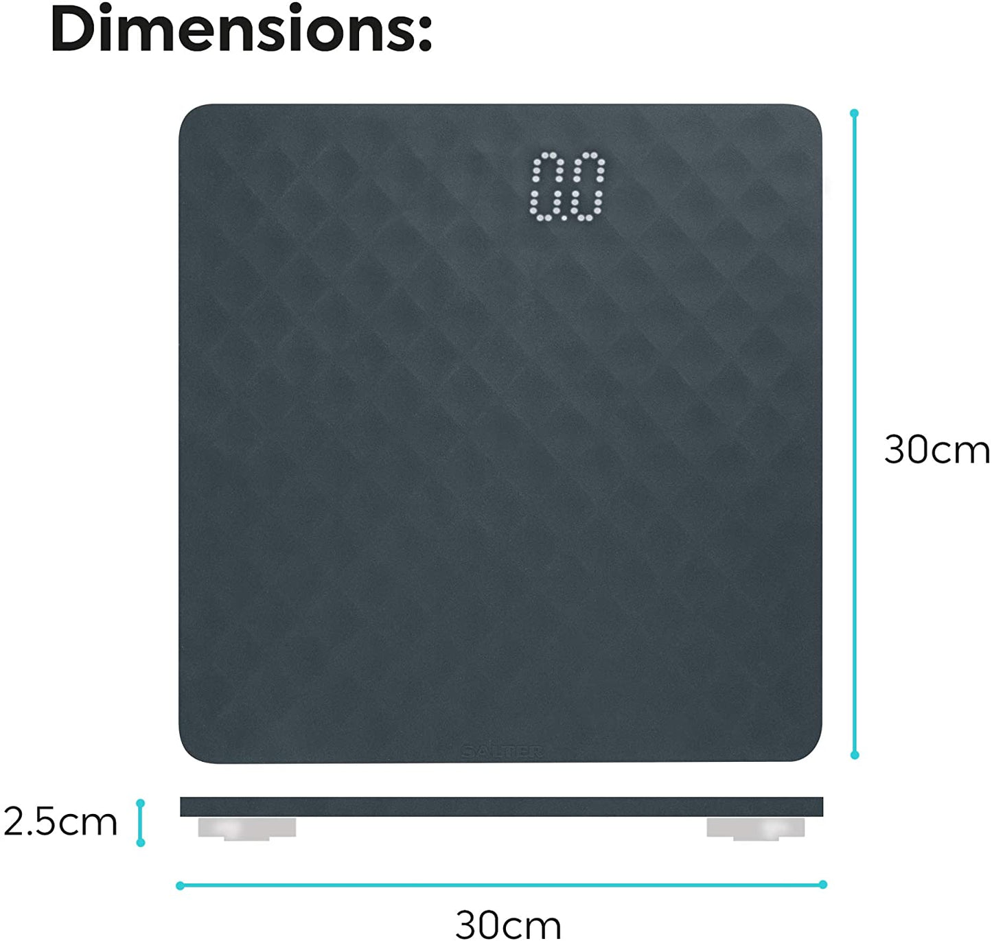 Salter Splash Anti-slip Silicone Bathroom Scale 180kg Grey