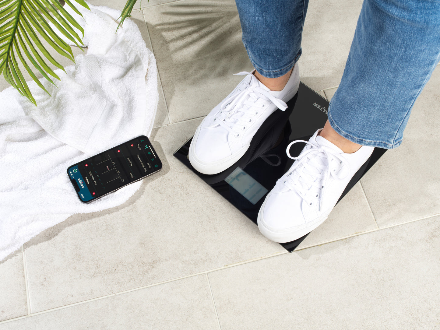 Salter Bluetooth Smart Bathroom Scale 180kg Black